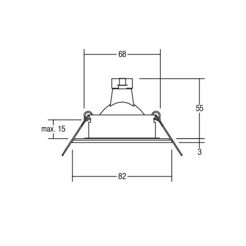 B-Ware Brumberg Einbauring Einbaustrahler Downlight Schwarz GX5,3 LED Edelstahl Rund