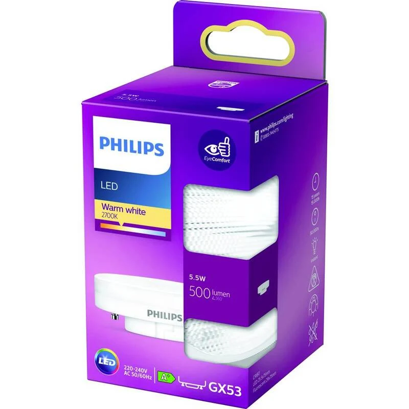 100x B-Ware Philips LED Lampe GX53 warmweiß Reflektor 500 lm Weiß 2700 K 5,5 W 100 STÜCK