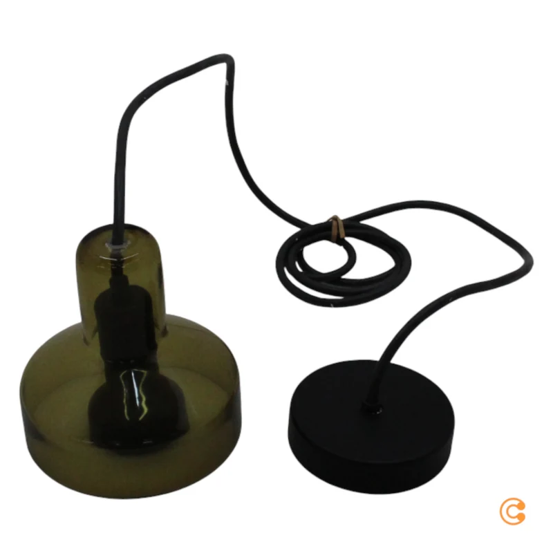 B-Ware Pendelleuchte Hängelampe Stablight Lampe GU10 LED Glas Metall grün amber Ø13,5cm