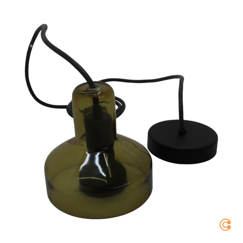 B-Ware Pendelleuchte Hängelampe Stablight Lampe GU10 LED Glas Metall grün amber Ø13,5cm
