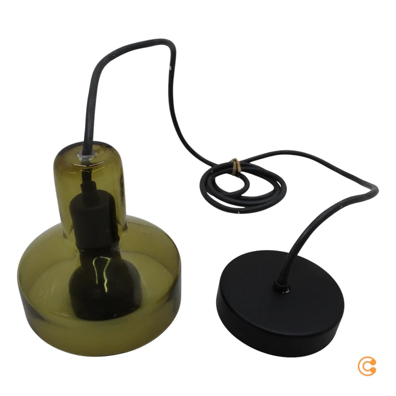 B-Ware Pendelleuchte Hängelampe Stablight Lampe GU10 LED Glas Metall grün amber Ø13,5cm