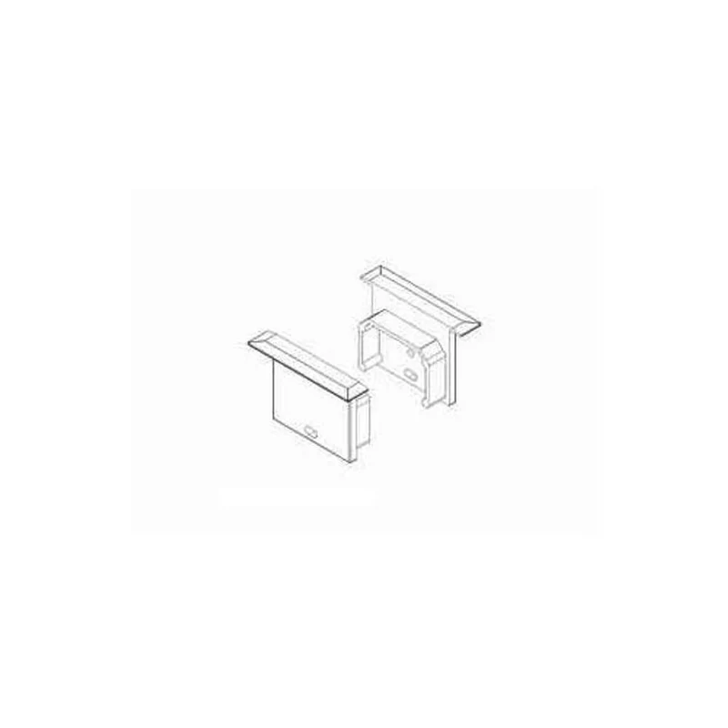 Endkappen 2er-Set für LED Profil Einbau Tief silber 21mm Serie L