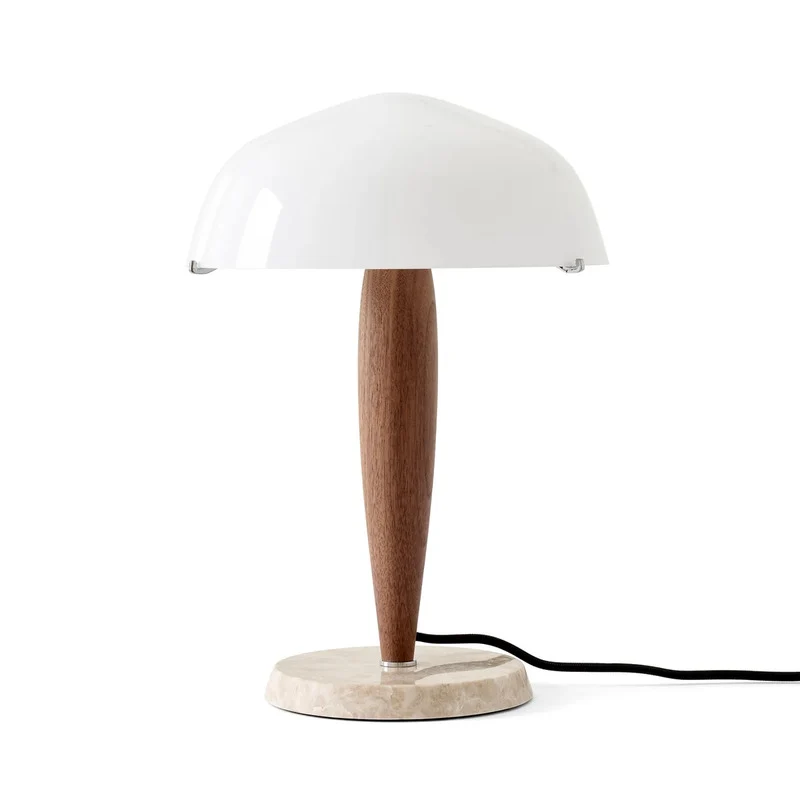 B-Ware &Tradition Tischleuchte Lampe Herman SHY3 Licht Walnuss Opalglas SIEHE TEXT/FOTO