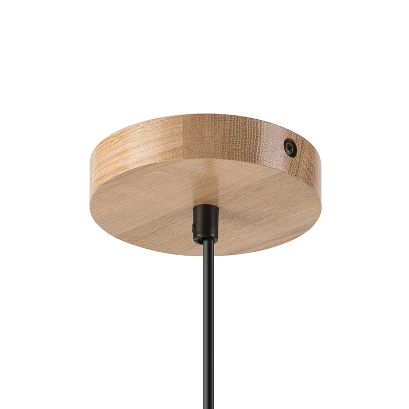 B-Ware Hängeleuchte Pendelleuchte Harmony Glas Holz Weiß Eiche Wohnzimmer 25 cm