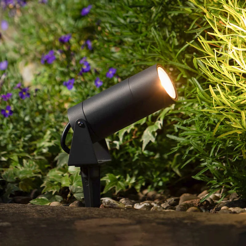 B-Ware LCD Erdspießstrahler Gartenleuchte LED Außenstrahler schwarz Aluminium Glas