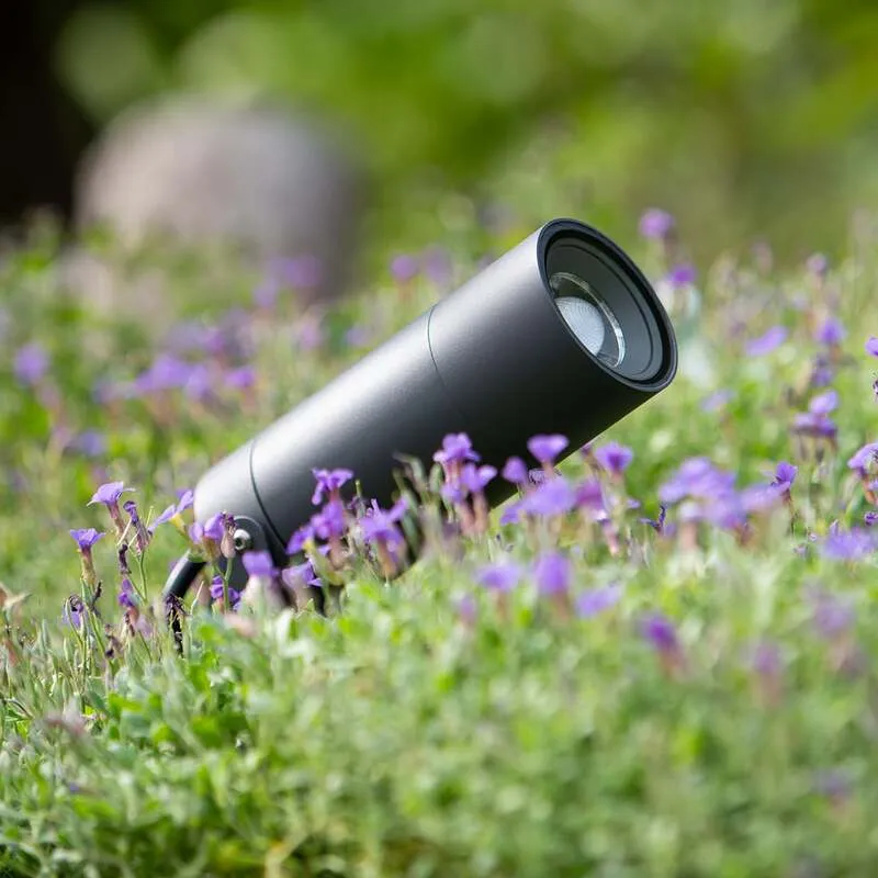 B-Ware LCD Erdspießstrahler Gartenleuchte LED Außenstrahler schwarz Aluminium Glas