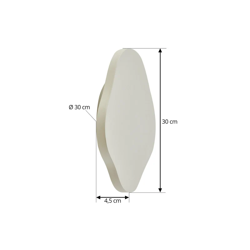 B-Ware Lindby Wandleuchte Wandlampe LED Leuchte beige Gips Nielson 30 cm hoch Innenraum