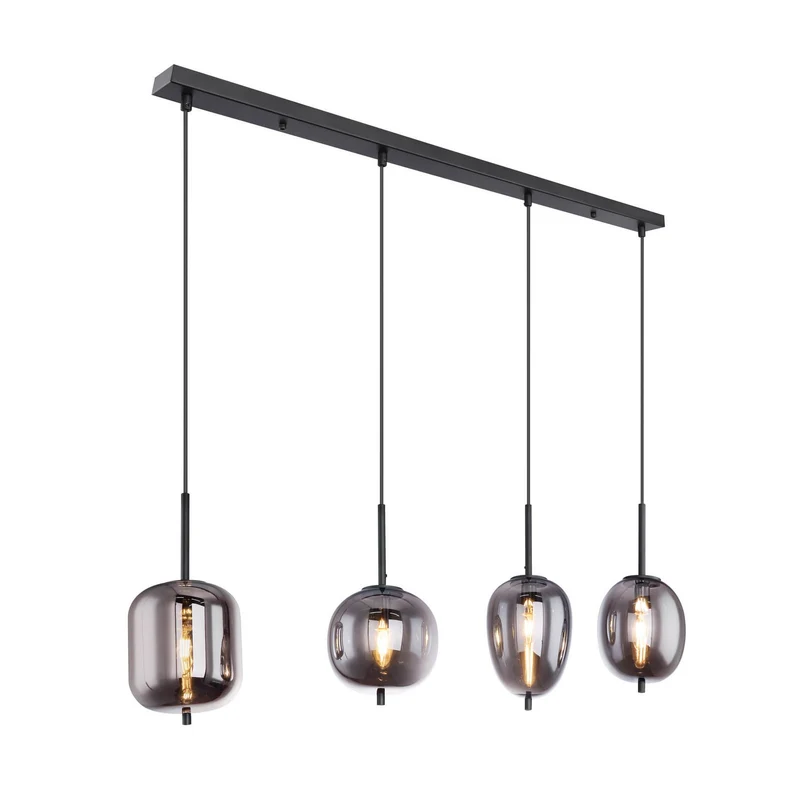 B-Ware Globo Hängelampe Pendelleuchte Blacky Glasleuchte Rauchglas dimmbar E14 schwarz