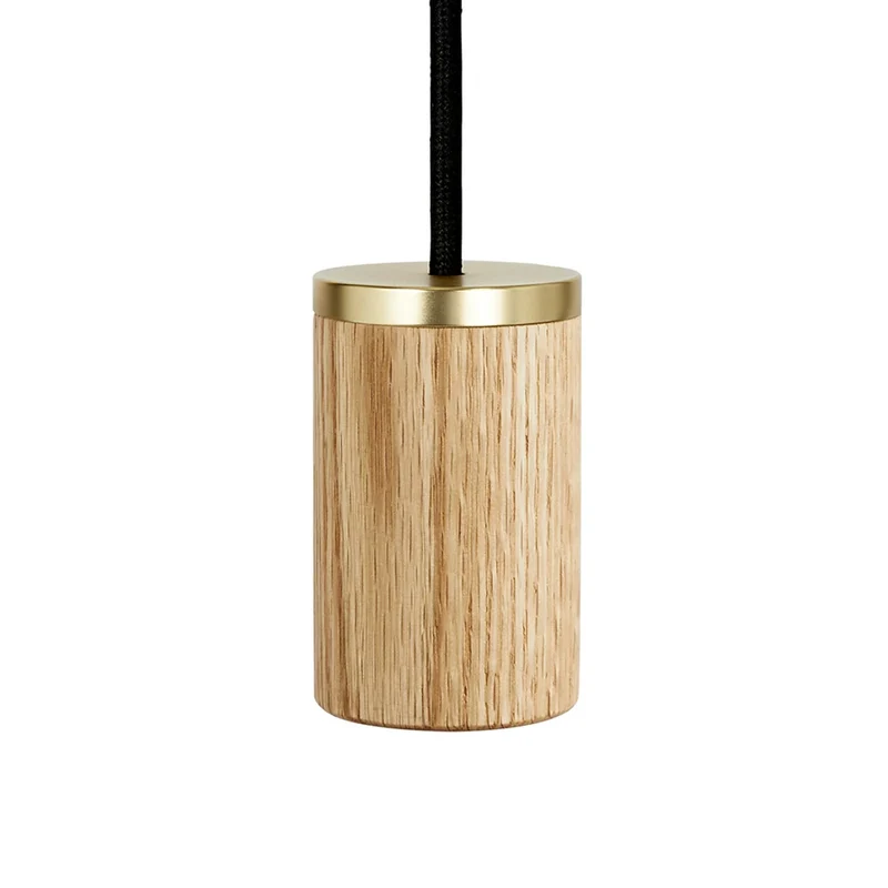 B-Ware Tala Pendelleuchte Hängelampe Wohnzimmerlampe Eiche Messing E27 Natur 300cm