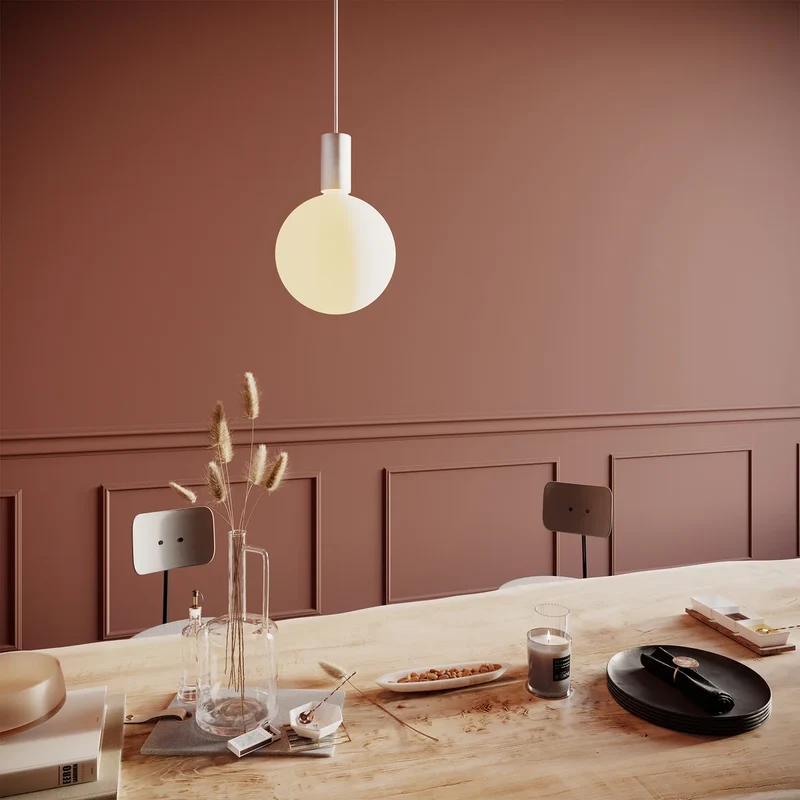 B-Ware Tala Pendelleuchte Hängelampe Wohnzimmerlampe Eiche Messing E27 Natur 300cm