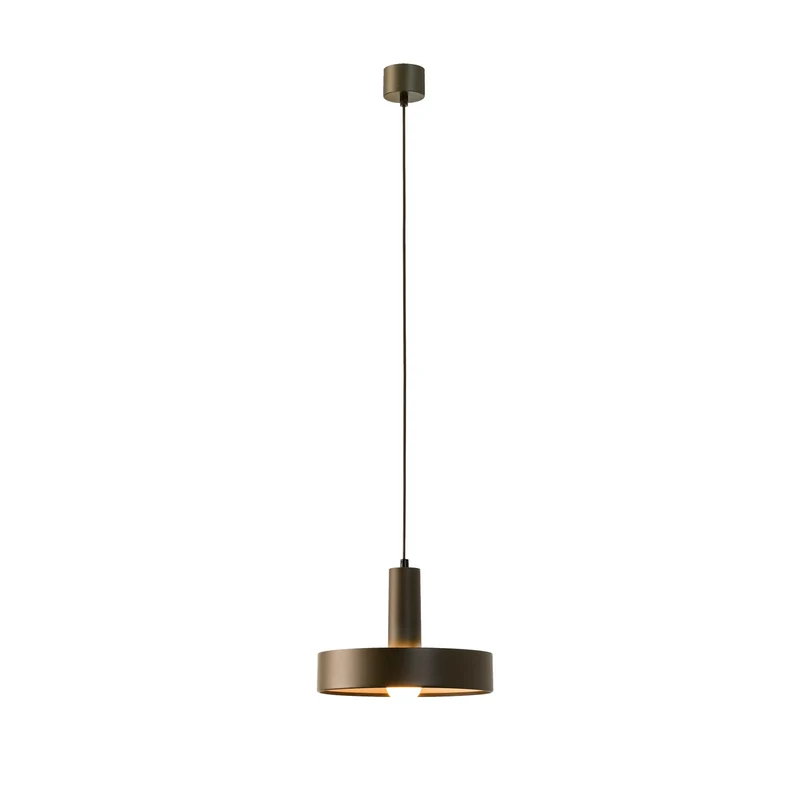 B-Ware LEDS C4 Pendelleuchte Hängelampe Keops 1 braun matt Aluminium Wohnzimmer Ø 28 cm