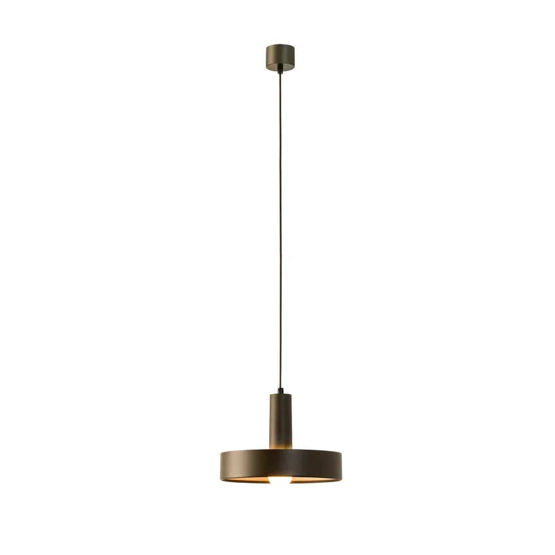 B-Ware LEDS C4 Pendelleuchte Hängelampe Keops 1 braun matt Aluminium Wohnzimmer Ø 28 cm