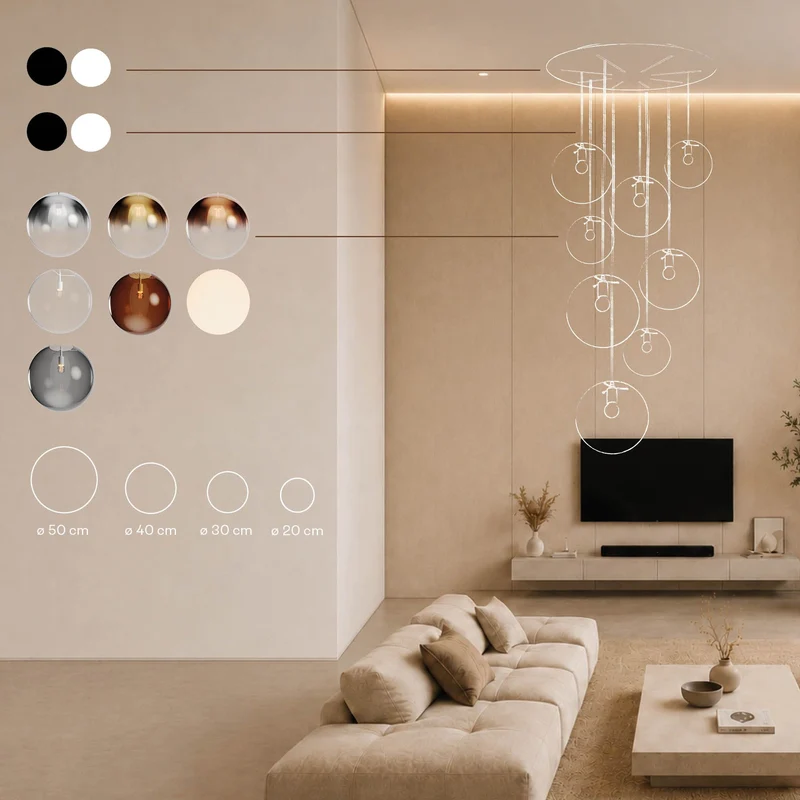 s.luce Orb 3-flammige Galerieleuchte Modular
