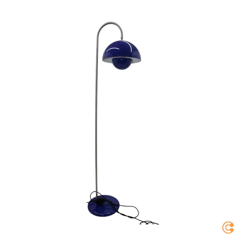 C-Ware &Tradition Stehleuchte Pilzlampe FlowerPot VP12 Kobaltblau Standlampe 1960er