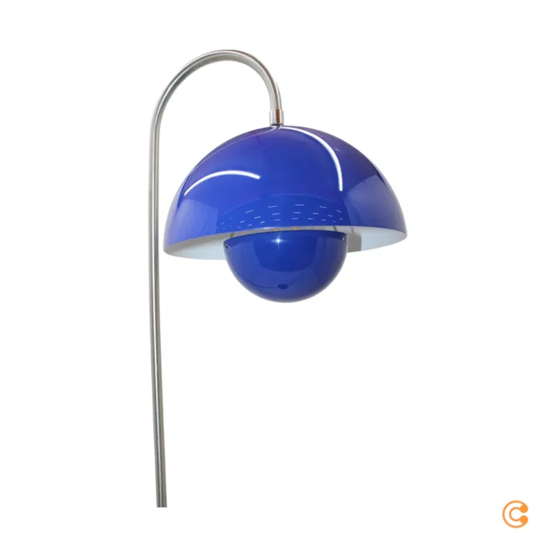 C-Ware &Tradition Stehleuchte Pilzlampe FlowerPot VP12 Kobaltblau Standlampe 1960er