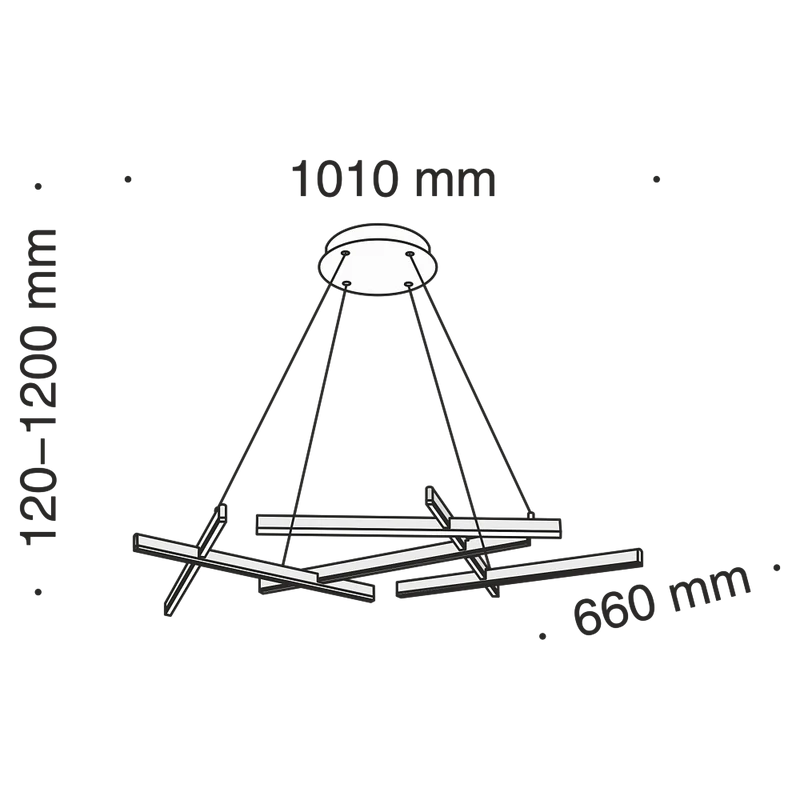 Hängelampe Lines mit LED-Stäben 100cm 4500lm Schwarz