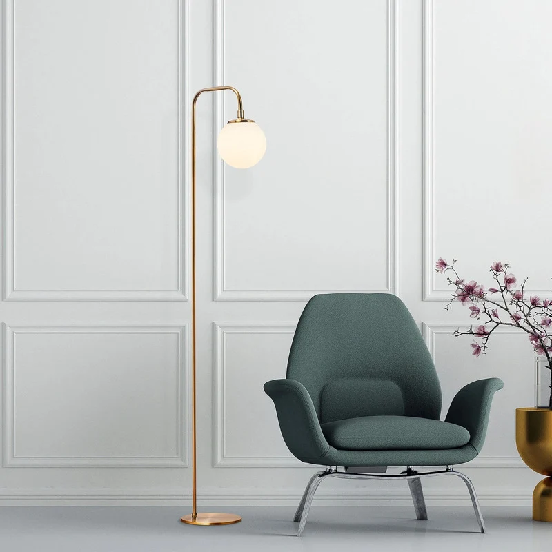 B-Ware Stehleuchte Lampe Viran Glas Goldfarben Antik Wohnzimmer Schlafzimmer Esszimmer