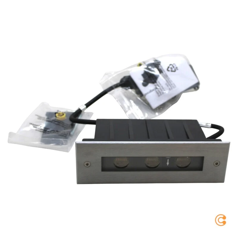 B-Ware Dekolight Bodeneinbauleuchte Strahler LED Line silber Edelstahl warmweiß