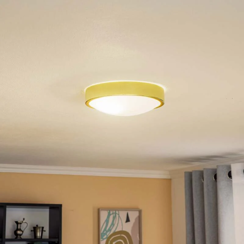 B-Ware Deckenleuchte Jaris Deckenlampe Glas Leuchte Lampe Gold dimmbar E27 LED Ø 26 cm