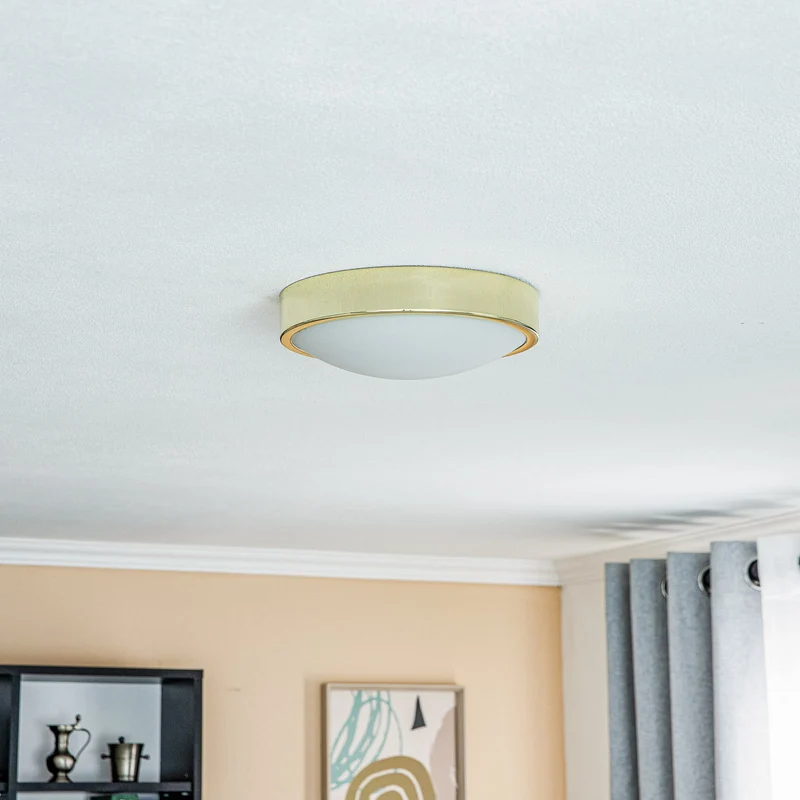 B-Ware Deckenleuchte Jaris Deckenlampe Glas Leuchte Lampe Gold dimmbar E27 LED Ø 26 cm