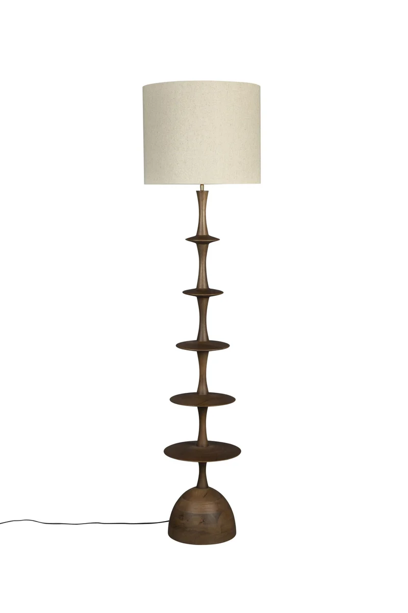 Stehlampe Cath Walnut | Mid-Century Design aus Mangoholz