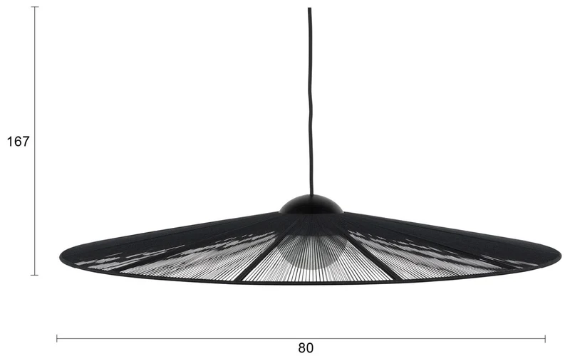 Hängelampe Belle L Schwarz | Elegantes Seil-Design von Zuiver