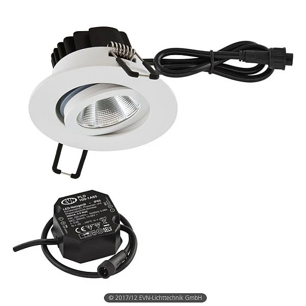 B-Ware EVN LED-Deckeneinbaustrahler Einbauleuchte Strahler schwarz weiß IP65 3000K