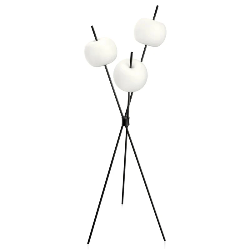B-Ware kdln Stehleuchte Bodenlampe Kushi LED schwarz Metall Glas dimmbar Schalter 140cm