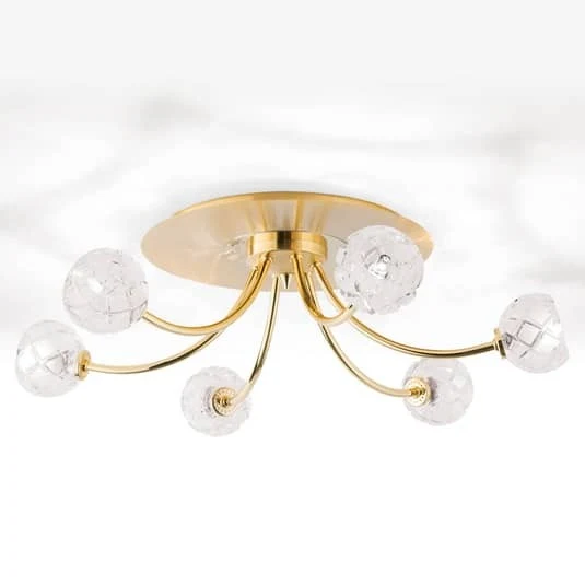 B-Ware Orion Bleikristall-Deckenlampe Maderno Deckenlampe Deckenlicht G9 gold 57cm