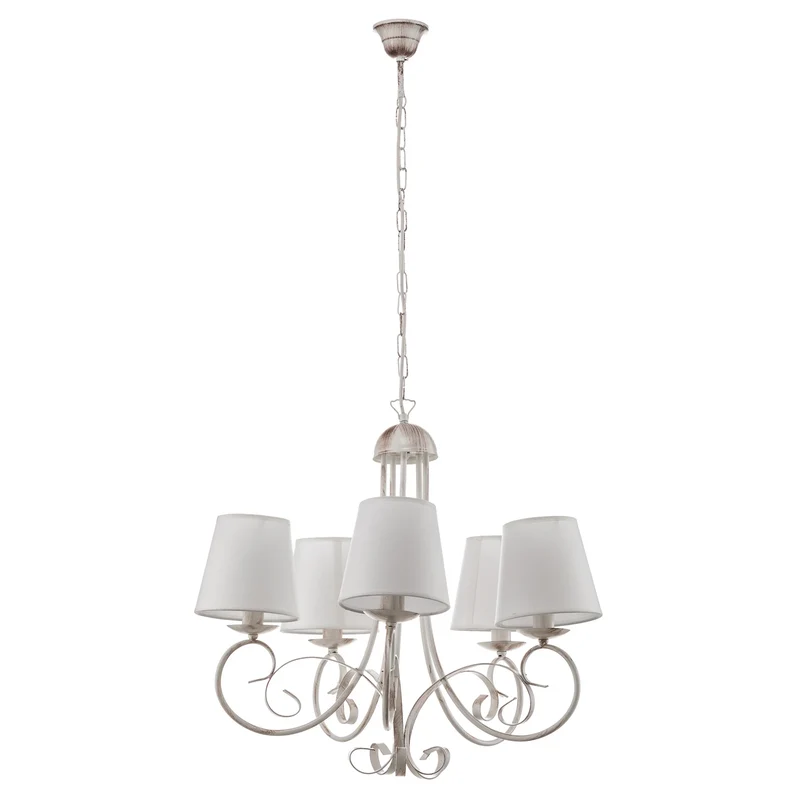 B-Ware Kronleuchter Lampe Leuchter Pompei weiß antik Schirm Deckenlampe Beleuchtung