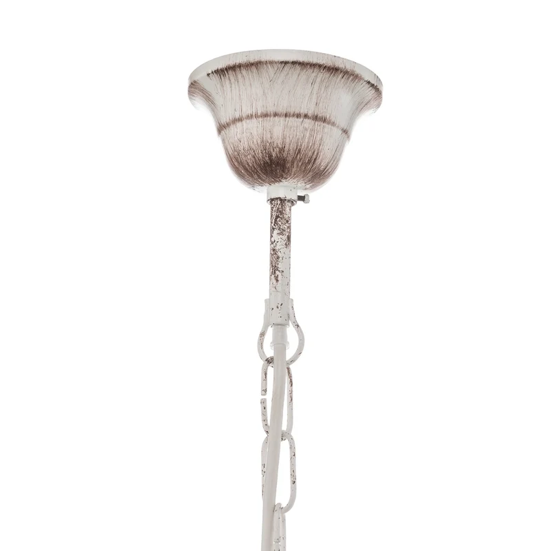 B-Ware Kronleuchter Lampe Leuchter Pompei weiß antik Schirm Deckenlampe Beleuchtung