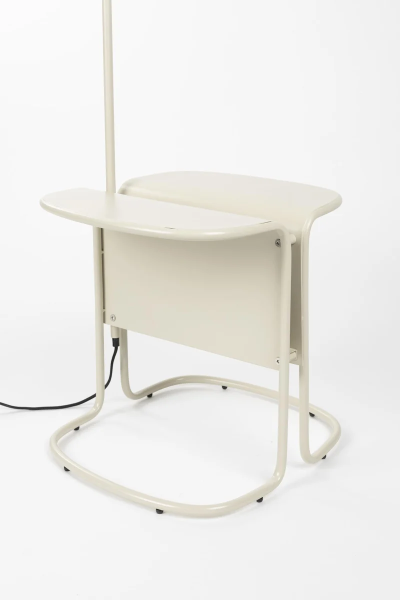 Stehlampe Lustor Beige mit Tisch & USB-Port | Design by Zuiver
