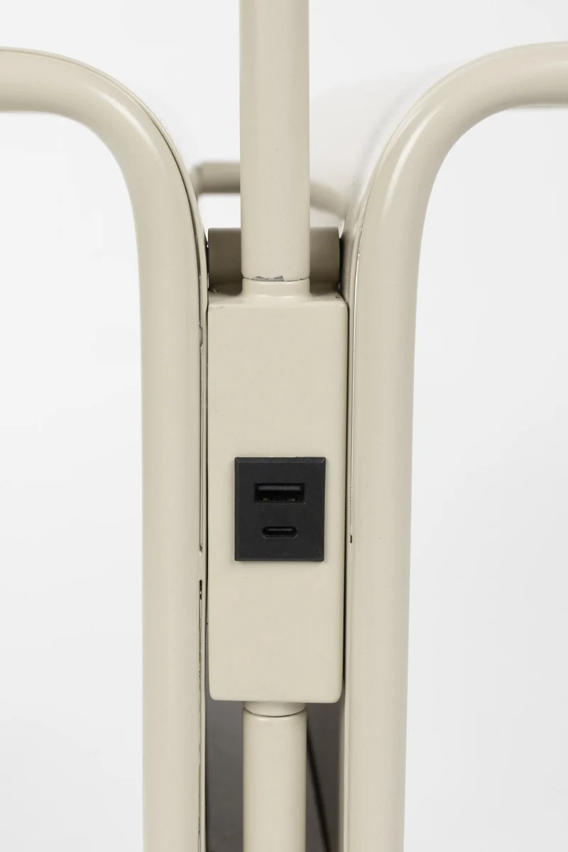 Stehlampe Lustor Beige mit Tisch & USB-Port | Design by Zuiver