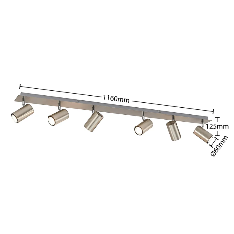 B-Ware Lindby Joffrey Deckenstrahler Deckenleuchte Deckenlampe Leuchte LED 6-fl. nickel