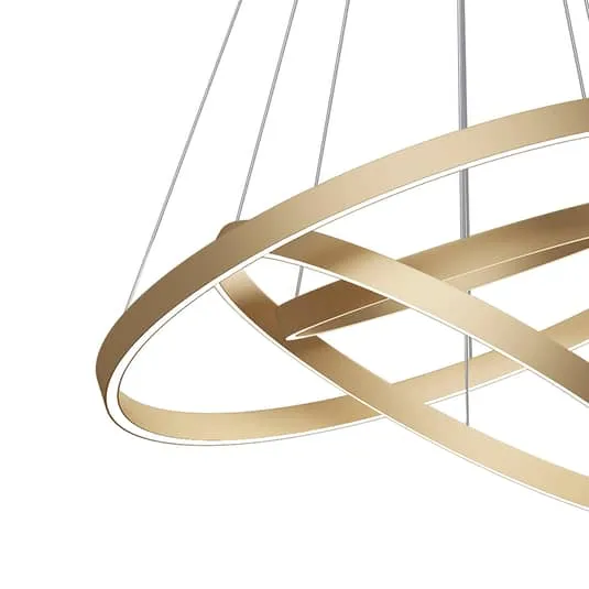 B-Ware Maytoni Rim LED-Hängelampe Hängeleuchte Deckenlampe Leuchte LED 3 Ringe messing