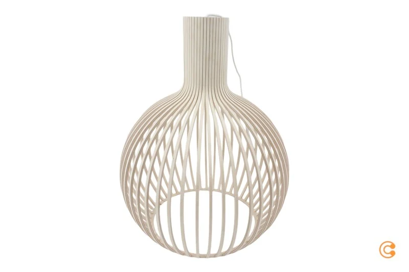 B-Ware Secto Octo LED Pendelleuchte Hängeleuchte Designlampe Kuppel Birkenholz Natur