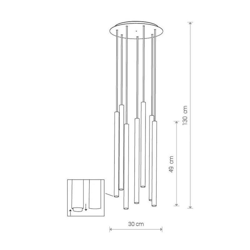 Pendelleuchte Laser 7-flg. Ø 30cm Weiß