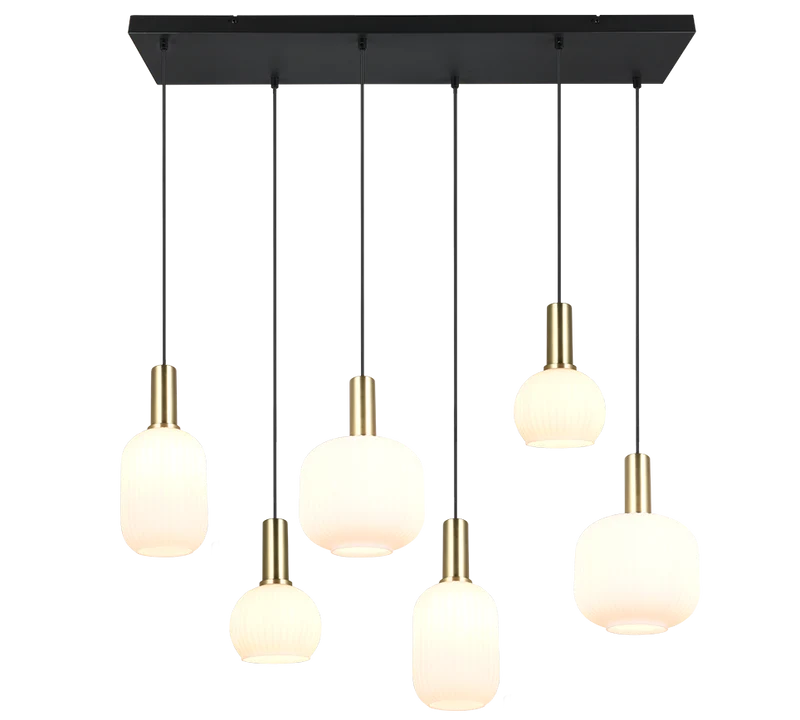 B-Ware TRIO LIGHTING Pendelleuchte Hängeleuchte Diva Opal Metall Glas E27
