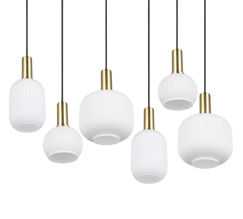 B-Ware TRIO LIGHTING Pendelleuchte Hängeleuchte Diva Opal Metall Glas E27