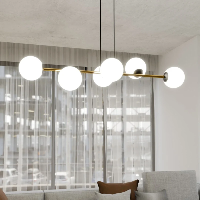 B-Ware Hängeleuchte Gravity opalweiß gold schwarz Glas E14 Deckenlampe Lampe Leuchte365