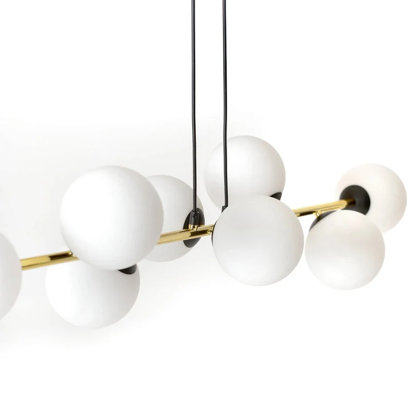 B-Ware Hängeleuchte Gravity opalweiß gold schwarz Glas E14 Deckenlampe Lampe Leuchte365