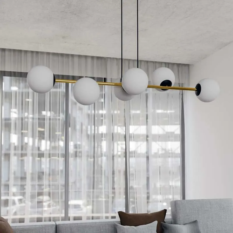 B-Ware Hängeleuchte Gravity opalweiß gold schwarz Glas E14 Deckenlampe Lampe Leuchte365