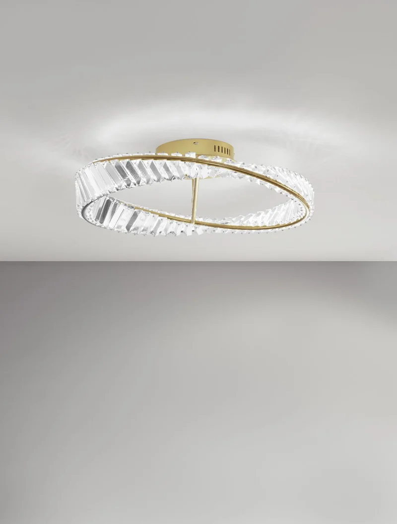 B-Ware Nova Luce Deckenleuchte Deckenlampe AURELIA LED Gold Neutralweiß dimmbar Ø 60 cm