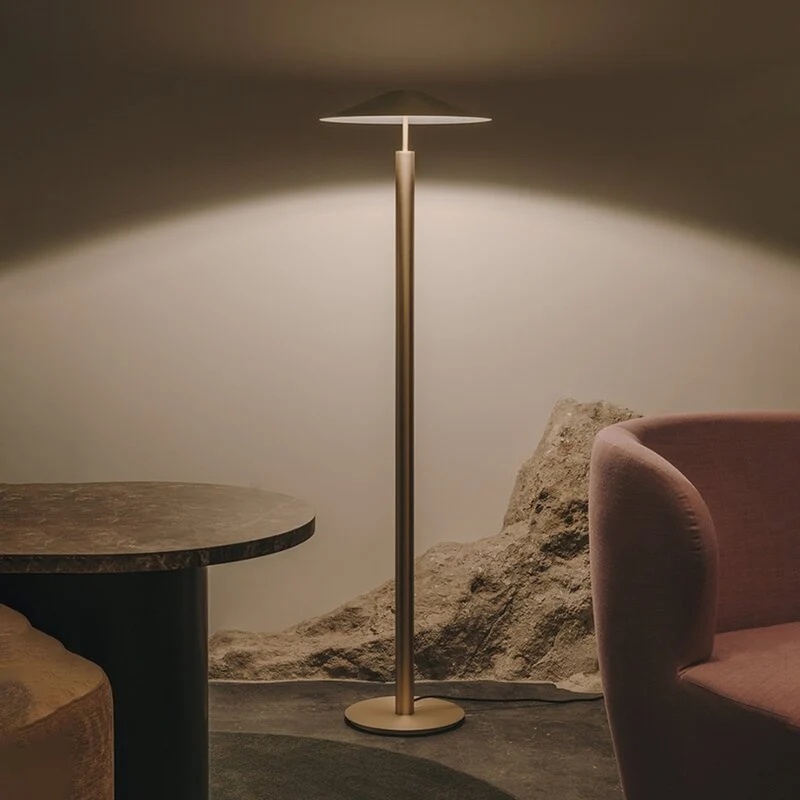 B-Ware LEDS C4 Stehleuchte Standlampe LED gold matt Stahl Schalter SIEHE TEXT/FOTO