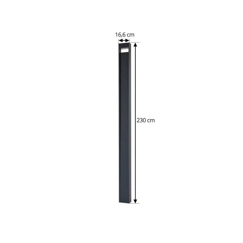 B-Ware Lucande LED-Außenleuchte Tavion Gartenlampe 230cm Lampe anthrazit Aluminium IP65