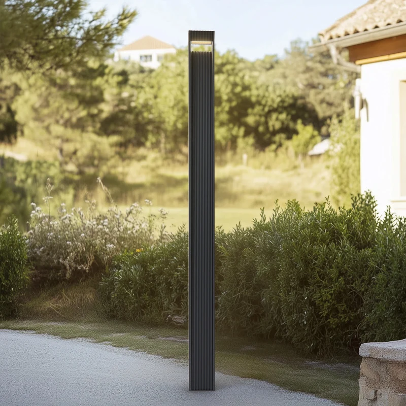 B-Ware Lucande LED-Außenleuchte Tavion Gartenlampe 230cm Lampe anthrazit Aluminium IP65