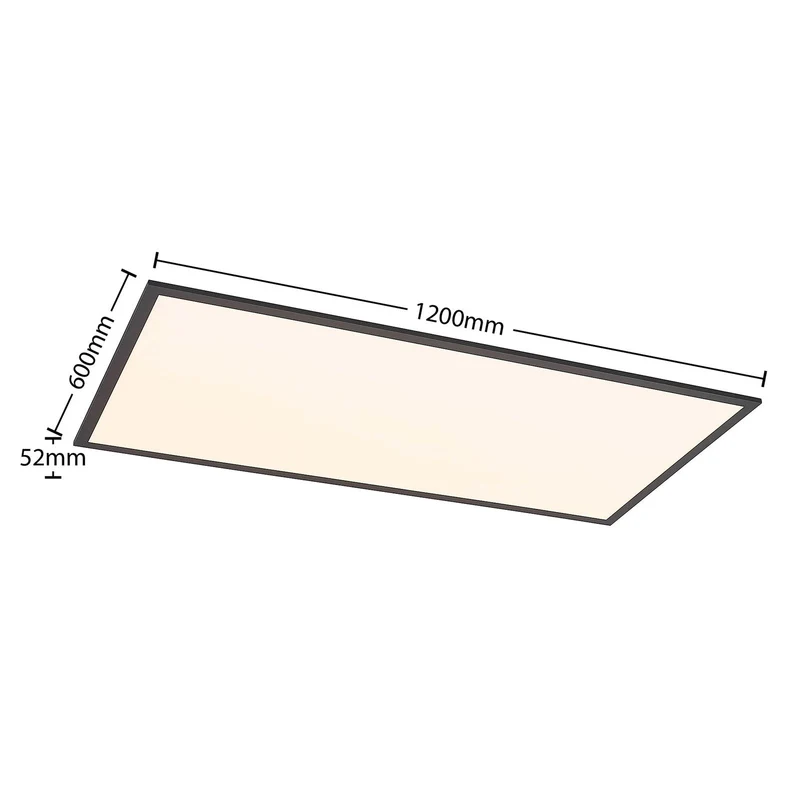B-Ware Lindby Deckenleuchte Panel LED Lampe Leuchte Aluminium Kunststoff schwarz dimmba