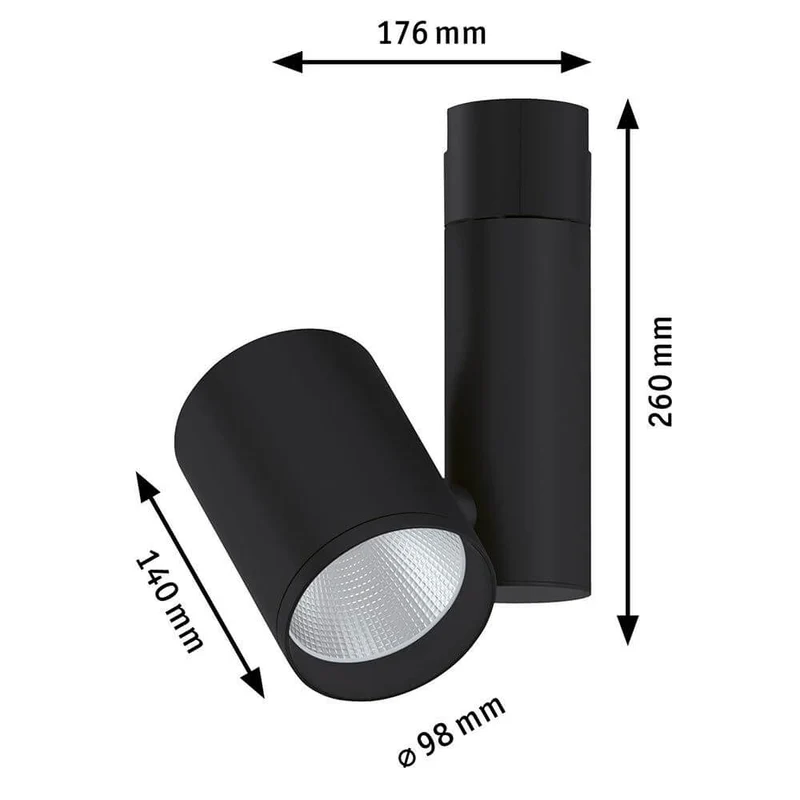 U-Rail LED Schienenspot Zeuz Einzelspot 15° Schwarz-Matt
