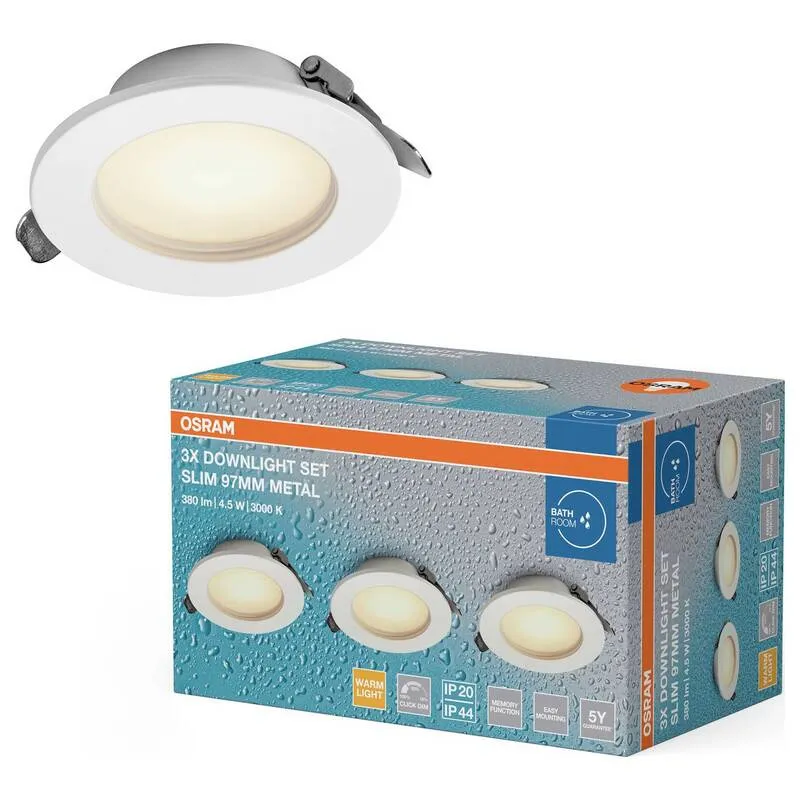 B-Ware OSRAM HOMELIGHTING Deckenstrahler Einbaustrahler LED warmweiß IP44 3000K weiß