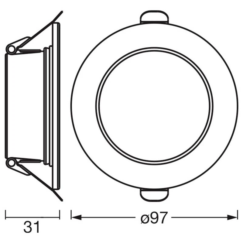 B-Ware OSRAM HOMELIGHTING Deckenstrahler Einbaustrahler LED warmweiß IP44 3000K weiß